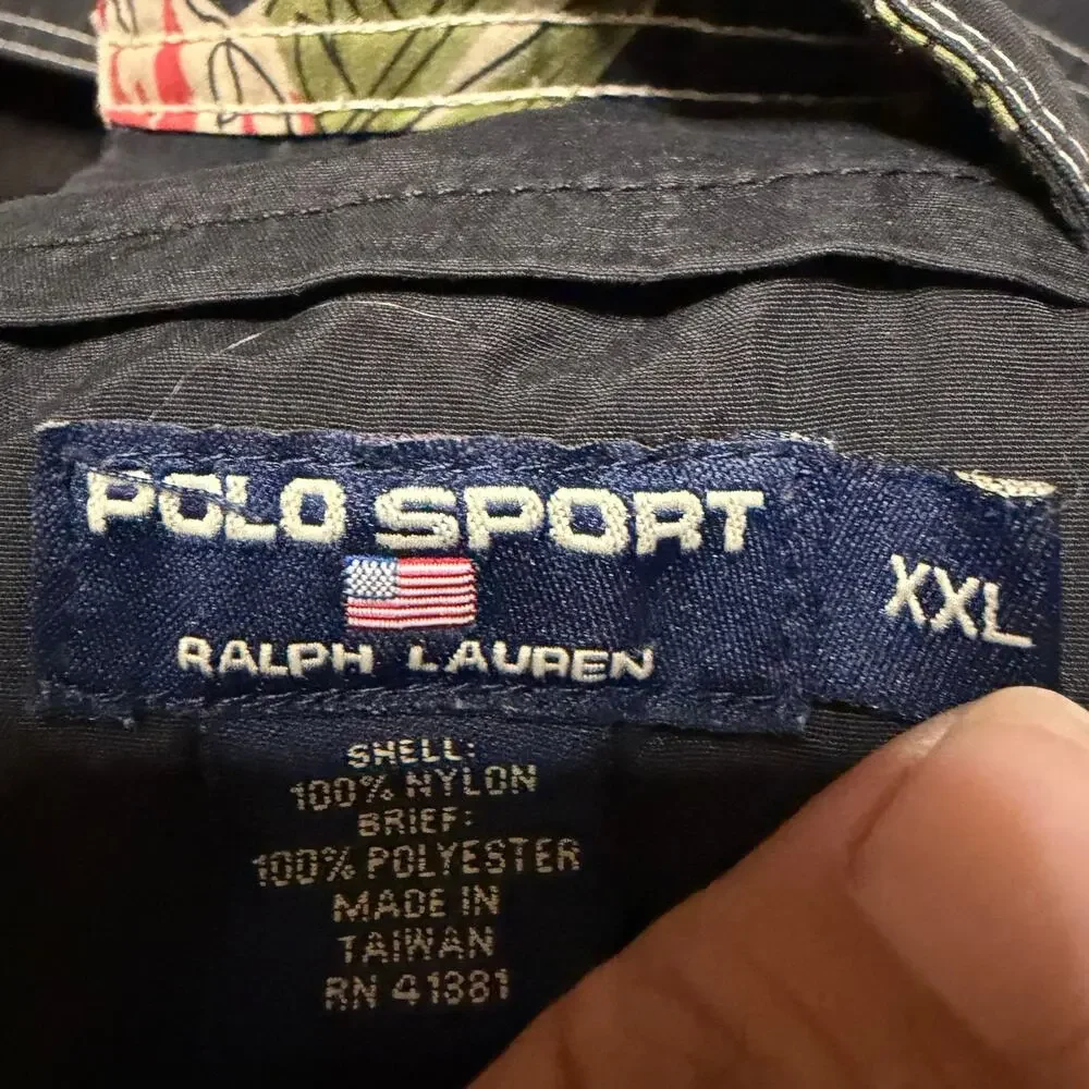 Polo Ralph Lauren Sport Swim Trunks Men’s XXL Black Floral Lined Performance